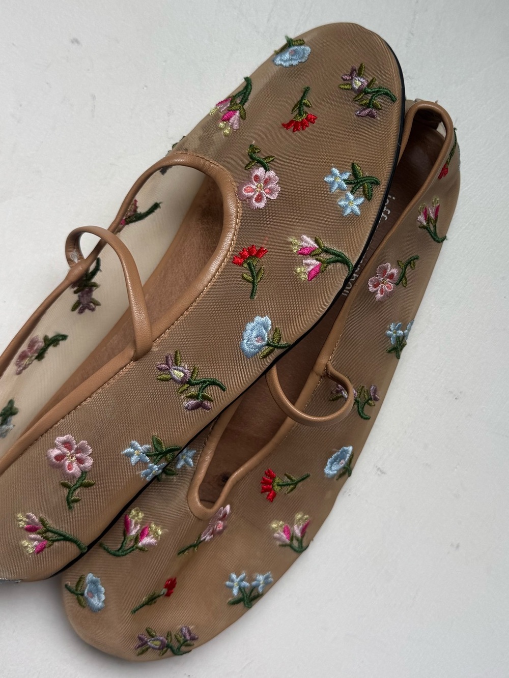 Jeffrey Campbell Dancer Floral Embroidered Mesh Mary Jane Flats - Picture 8 of 13